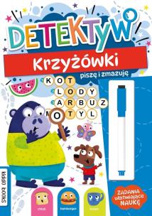 Piszę i zmazuję detektyw krzyżówki. Autor:   Praca zbiorowa. Multiszop.pl Okładka książki Piszę i zmazuję detektyw krzyżówki