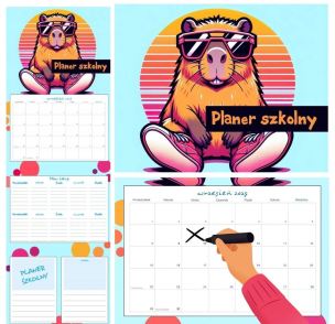 Planer szkolny 2025/2026 Kapibara. Wydawca: Evena. Multiszop.pl Opakowanie Planer szkolny 2025/2026 Kapibara