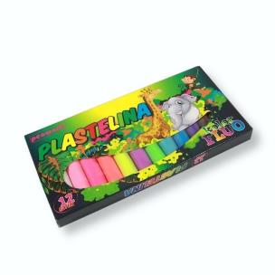 Plastelina 12 kolorów fluo. Wydawca: PENWORD. Multiszop.pl Opakowanie Plastelina 12 kolorów fluo