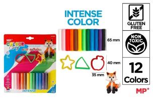 Opakowanie Plastelina 12 kolorów + foremki