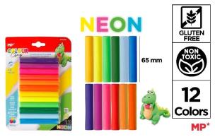 Opakowanie Plastelina 12 kolorów neon