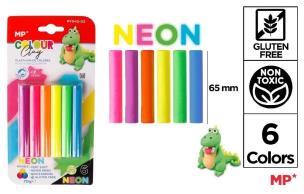 Opakowanie Plastelina 6 kolorów neon
