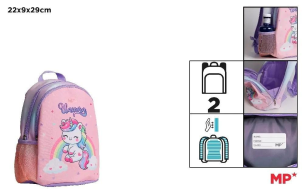 Opakowanie Plecak dwukomorowy Jednorożec różowy 22x9x29cm