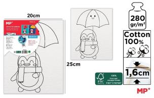 Opakowanie Płótno do malowania pingwin z parasolem 20x25cm