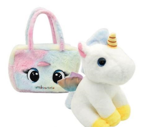 Pluszowa maskotka Jednorożec z torebką. Wydawca: Lena. Multiszop.pl Opakowanie Pluszowa maskotka Jednorożec z torebką