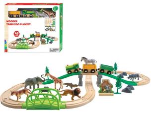 Opakowanie Pociąg drewniany ZOO 45el