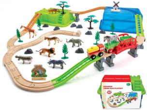 Opakowanie Pociąg drewniany ZOO 60el