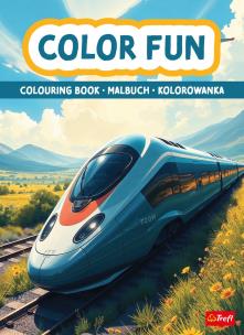 Okładka książki Pociągi i samoloty. Kolorowanka. Malbuch. Colouring book