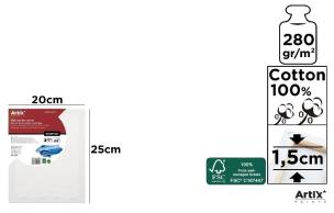 Podobrazie 20x25x1,5cm 280G/m2. Wydawca: Artix. Multiszop.pl Opakowanie Podobrazie 20x25x1,5cm 280G/m2