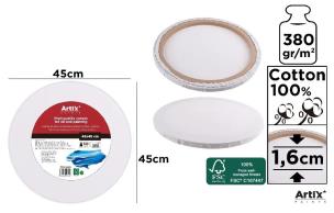 Opakowanie Podobrazie okrągłe 45x45x1.6cm 380G/m2