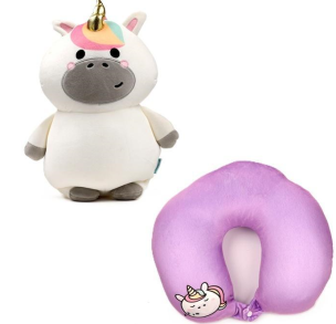 Opakowanie Poduszka podróżna i pluszowa zabawka 2w1 Jednorożec