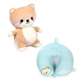 Opakowanie Poduszka podróżna i pluszowa zabawka 2w1 Pies