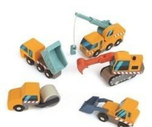 Pojazdy budowlane drewniane 5szt. Wydawca: Tender Leaf Toys. Multiszop.pl Opakowanie Pojazdy budowlane drewniane 5szt