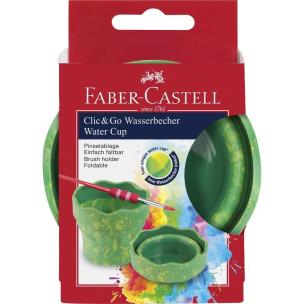 Pojemnik na wodę Clic&Go zielono-niebieski. Wydawca: Faber Castell. Multiszop.pl Opakowanie Pojemnik na wodę Clic&Go zielono-niebieski