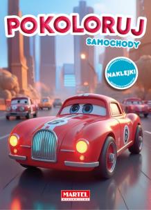 Okładka książki Pokoloruj samochody. Kolorowanka z naklejkami