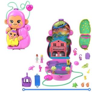 Polly Pocket. Kompaktowa torebka Urocze małpki. Wydawca: Mattel. Multiszop.pl Opakowanie Polly Pocket. Kompaktowa torebka Urocze małpki