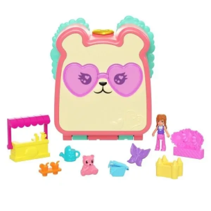 Polly Pocket Przekąski niespodzianki Piknik misia. Wydawca: Mattel. Multiszop.pl Opakowanie Polly Pocket Przekąski niespodzianki Piknik misia