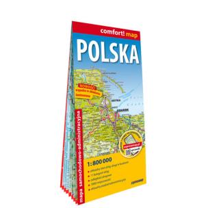Okładka książki Polska. Mapa ogólnogeograficzna i administracyjno-samochodowa; laminowana mapa XXL 1:1 000 000