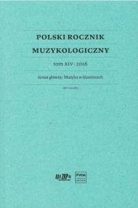 Okładka książki Polski Rocznik Muzykologiczny T.14 2016 Muzyka...