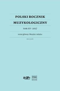 Okładka książki Polski Rocznik Muzykologiczny T.15 2017