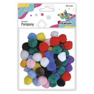 Opakowanie Pompony akrylowe 15mm mix kolorów 80szt