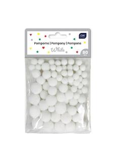 Opakowanie Pompony do dekoracji 80szt White