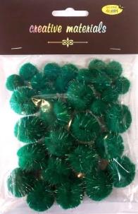 Opakowanie Pompony glitter zielone 15x25mm 30szt