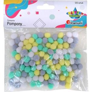 Opakowanie Pompony poliestrowe 10mm mix 120szt