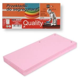 Opakowanie Przekładki do segregatora 100szt pink