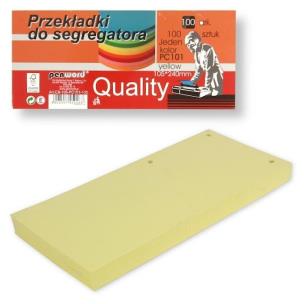 Opakowanie Przekładki do segregatora 100szt yellow