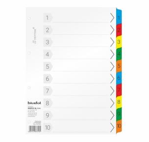 Opakowanie Przekładki kartonowe A4 laminowane 10-numeryczne
