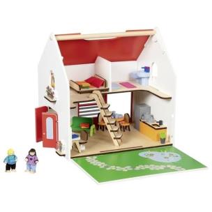 Przenośny domek dla lalek Eco House z akcesoriami. Wydawca: Goki. Multiszop.pl Opakowanie Przenośny domek dla lalek Eco House z akcesoriami