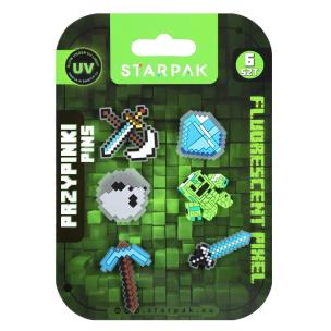 Opakowanie Przypinki świecące w ciemności Pixel 6szt