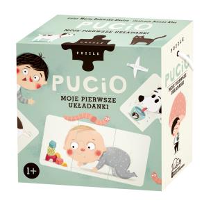 Pucio Moje pierwsze układanki. Autor: Galewska-Kustra Marta. Multiszop.pl Okładka książki Pucio Moje pierwsze układanki