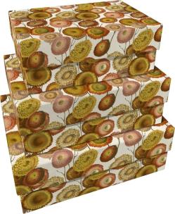 Pudełka ozdobne Pomarańczowe kwiaty 3szt. Wydawca: Skona Ting. Multiszop.pl Opakowanie Pudełka ozdobne Pomarańczowe kwiaty 3szt