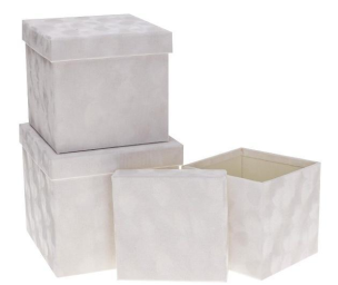 Opakowanie Pudełko Flower Box 3szt biały ROZETTE