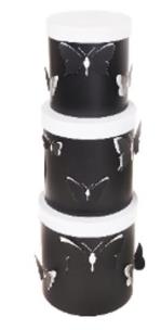 Opakowanie Pudełko Flower Box 3szt czarne serce ROZETTE