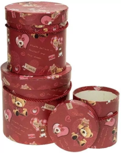 Opakowanie Pudełko Flower Box 3szt Miś czerwony ROZETTE