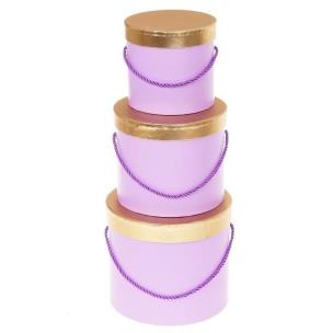 Opakowanie Pudełko Flower Box 3szt purpurowy ROZETTE