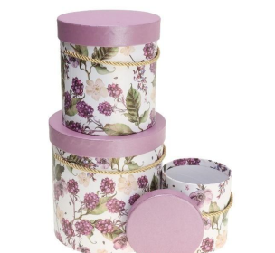 Opakowanie Pudełko Flower Box 3szt purpurowy ROZETTE