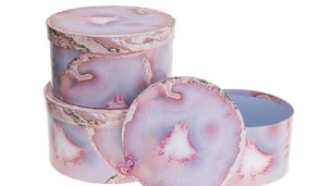 Opakowanie Pudełko Flower Box 3szt różowy ROZETTE