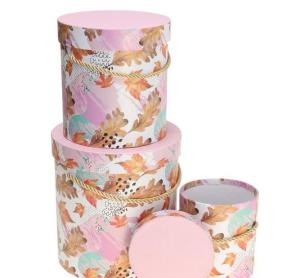 Opakowanie Pudełko Flower Box 3szt różowy ROZETTE