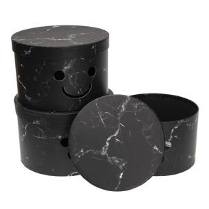 Opakowanie Pudełko Flower Box 3szt Smile czarny ROZETTE