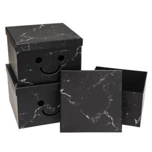 Opakowanie Pudełko Flower Box 3szt Smile czarny ROZETTE