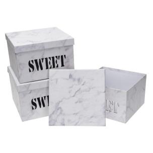 Opakowanie Pudełko Flower Box 3szt Sweet biały ROZETTE