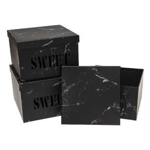 Opakowanie Pudełko Flower Box 3szt Sweet czarny ROZETTE