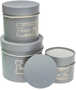Opakowanie Pudełko Flower Box 3szt szary ROZETTE