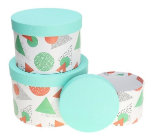 Opakowanie Pudełko Flower Box 3szt zielony ROZETTE