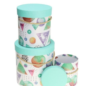 Opakowanie Pudełko Flower Box 3szt zielony ROZETTE