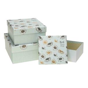 Opakowanie Pudełko kwadrat 3szt zielony ROZETTE